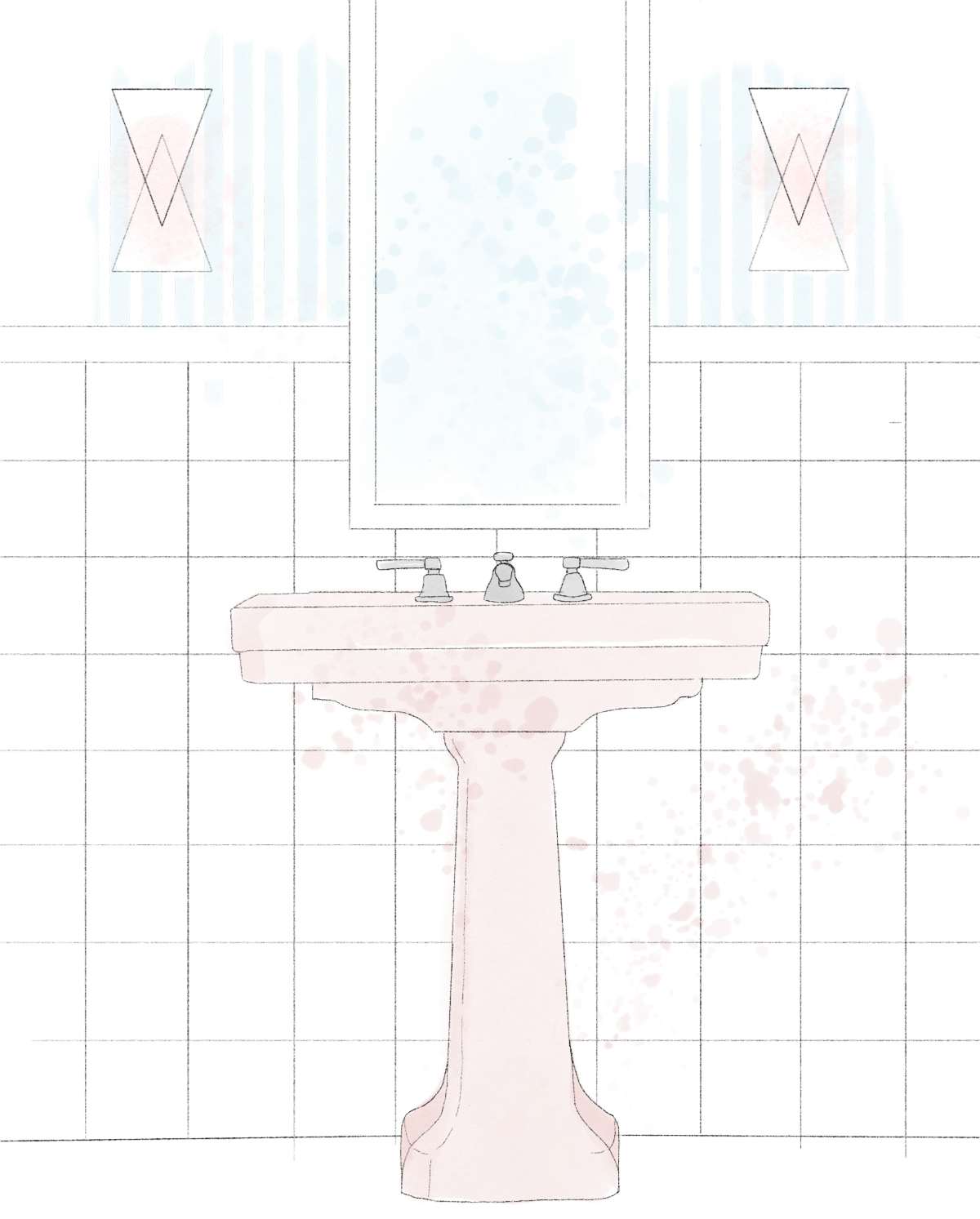 First_Lady_Pink_Bathroom_Sketch